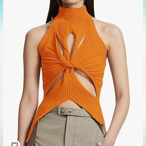 SAFRISIOR | Twist Front Knitted Sleeveless Cut Out Sweater Vest